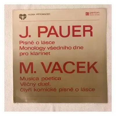 VG | VG+ LP Jiří Pauer: Songs Of Love / Musica Poetica