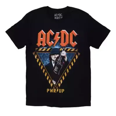 Ac/dc Unisex T-shirt: Angus Triangle Prw-up Eu Tour '30 (back Print & Ex-tour) (x-large) XL