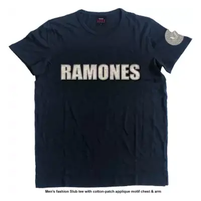 Vyšívané Tričko Logo Ramones & Presidential Seal L