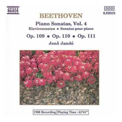 CD Ludwig van Beethoven: Piano Sonatas, Vol. 4