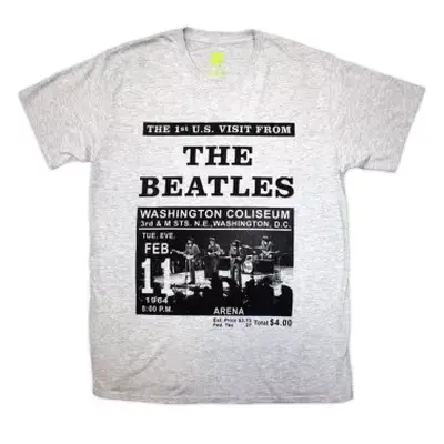 The Beatles Unisex T-shirt: Washington '64 Promo (grey) (large) L