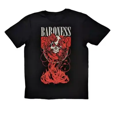 Baroness Unisex T-shirt: Fleur Skull (large) L