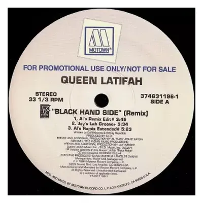 VG+ | VG+ LP Queen Latifah: Black Hand Side (Remix)