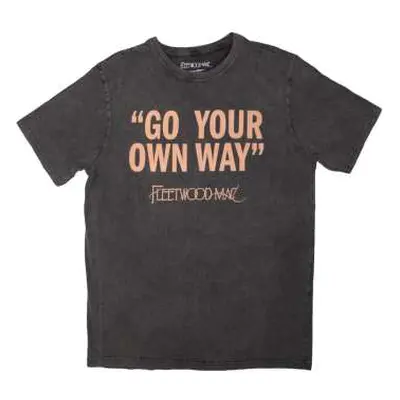 Fleetwood Mac Unisex Stone Wash T-shirt: Go Your Own Way (charcoal Grey) (xx-large) XXL