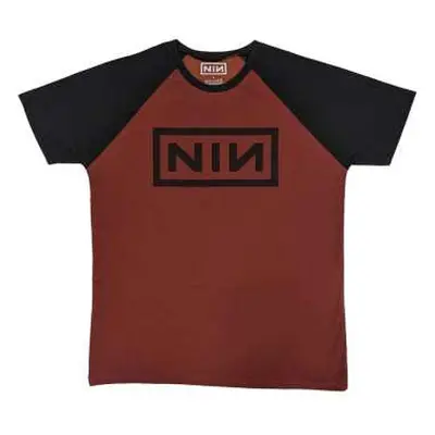 Nine Inch Nails Unisex Raglan T-shirt: Classic Logo (medium) M