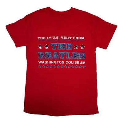 The Beatles Unisex T-shirt: Washington '64 Stars Setlist (red) (back Print) (xx-large) XXL