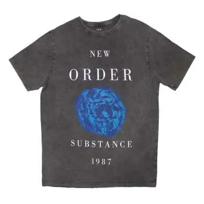 New Order Unisex Stone Wash T-shirt: Substance 1987 (charcoal Grey) (small) S