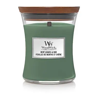 WoodWick Vonná svíčka váza střední Mint Leaves & Oak 275 g