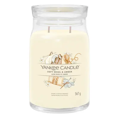 Yankee Candle Aromatická svíčka Signature sklo velké Soft Wool & Amber 567 g