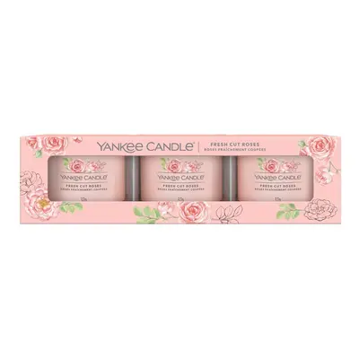 Yankee Candle Sada votivních svíček ve skle Fresh Cut Roses 3 x 37 g