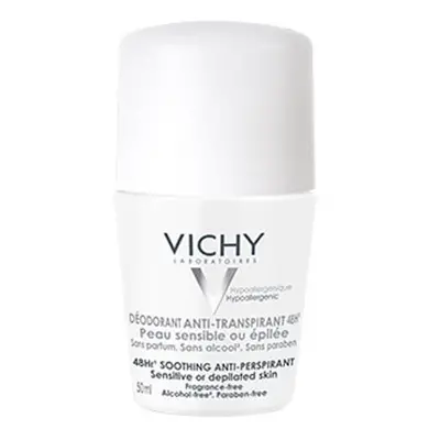 Vichy Deodorant-Antiperspirant 48h roll-on pro citlivou nebo depilovanou pokožku (Soothing Anti-