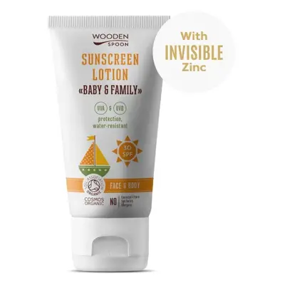 WoodenSpoon Opalovací tělové mléko Baby & Family SPF 30 - tuba 150 ml