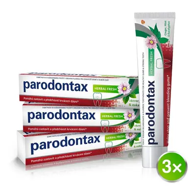 Parodontax Zubní pasta proti krvácení dásní a paradontóze Herbal Fresh Tripack 3 x 75 ml