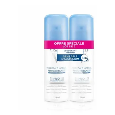 Vichy Minerální deodorant ve spreji 48H (Deodorant Mineral) 2 x 125 ml