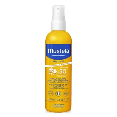 Mustela Dětský ochranný sprej na opalování SPF 50 (High Protection Sun Spray) 200 ml