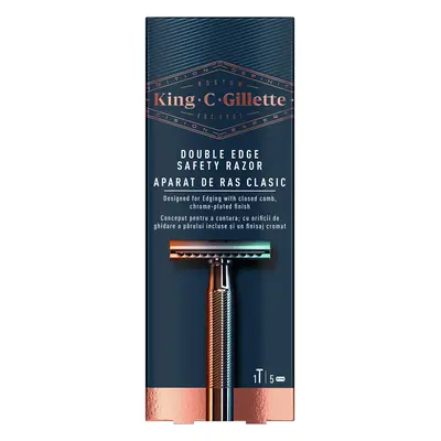 Gillette Holicí strojek King (Double Edge Safety Razor) + žiletky 5 ks