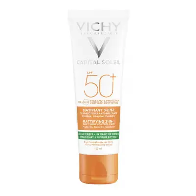 Vichy Zmatňující ochranný krém na obličej 3v1 Capital Soleil SPF 50+ (Mattifying 3 in 1) 50 ml