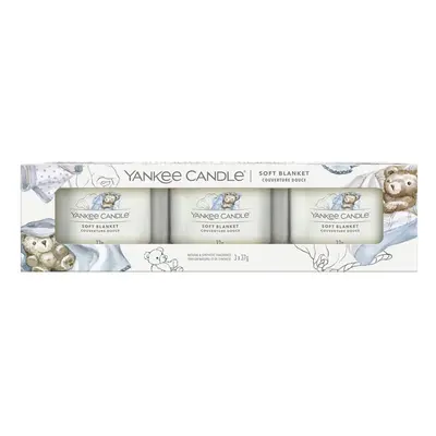 Yankee Candle Sada votivních svíček ve skle Soft Blanket 3 x 37 g