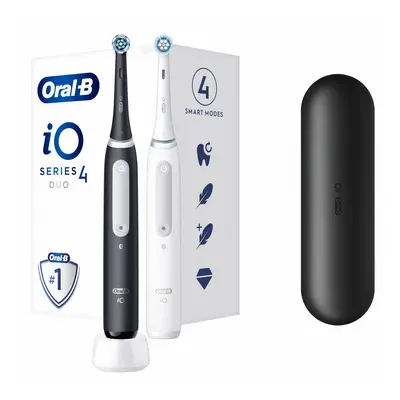 Oral B Elektrický zubní kartáček iO Series 4 Matt Black + Quite White Duo Pack 2 ks