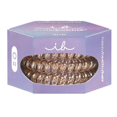 Invisibobble Gumička do vlasů Slim Premium Bronze me Pretty 3 ks