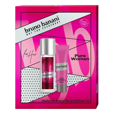 Bruno Banani Pure Woman - deodorant s rozprašovačem 75 ml + sprchový gel 50 ml