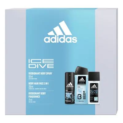 Adidas Ice Dive - deodorant s rozprašovačem 75 ml + sprchový gel 250 ml + deodorant ve spreji 15