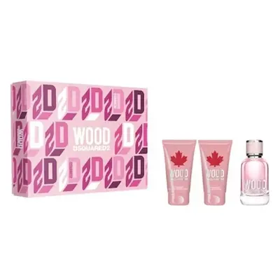 Dsquared² Wood For Her - EDT 50 ml + sprchový gel 50 ml + tělové mléko 50 ml