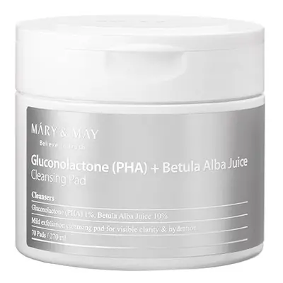 MARY & MAY Čisticí pleťové tampony Gluconolactone (PHA) + Betula Alba Juice (Cleansing Pad) 70 k