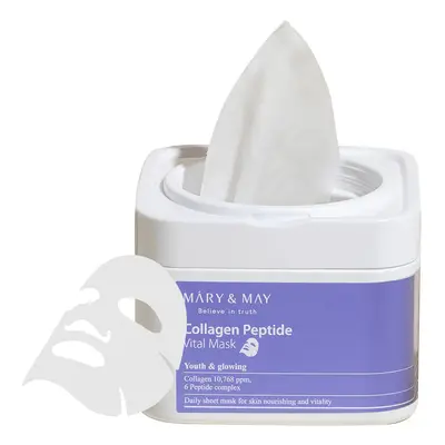 MARY & MAY Zpevňující pleťová maska Collagen Peptide (Vital Mask) 30 ks