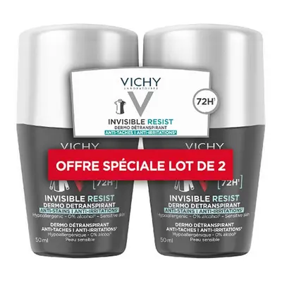 Vichy Sada kuličkových detranspirantů Homme Invisible Resist 72H (Dermo Detranspirant) 2 x 50 ml