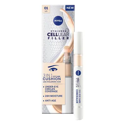 Nivea Tónovací oční krém v houbičce 3v1 Hyaluron Cellular Filler (3 in 1 Eye Care Concealer) 4 m