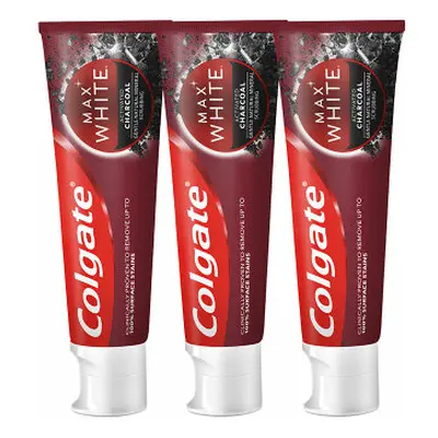 Colgate Bělicí zubní pasta s aktivním uhlím Max White Charcoal Trio 3 x 75 ml