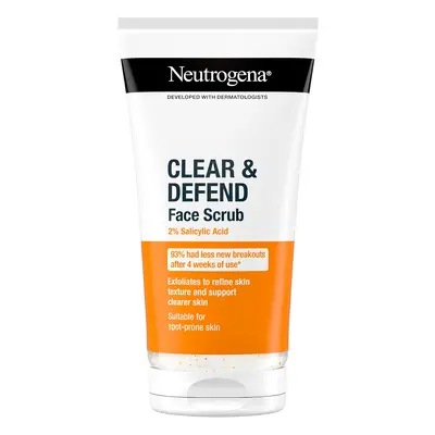 Neutrogena Vyhlazující peeling Clear & Defend (Face Scrub) 150 ml