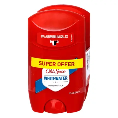 Old Spice Tuhý deodorant pro muže WhiteWater Duo 2 x 50 ml