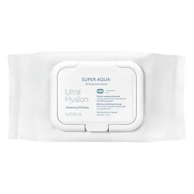 Missha Odličovací pleťové ubrousky Super Aqua Ultra Hyalon (Cleansing Oil Wipes) 30 ks