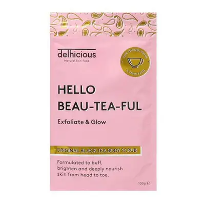 Delhicious Tělový peeling Hello Beau-Tea-Ful Original (Black Tea Body Scrub) 100 g