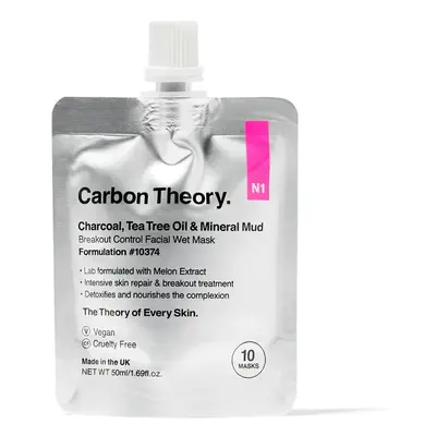 Carbon Theory Minerální bahenní maska Charcoal, Tea Tree Oil & Mineral Mud Breakout Control (Fac