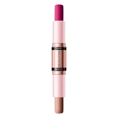 Revolution Tvářenka a rozjasňovač 2v1 (Blush & Highlight Stick) 8,6 g Champagne Shine