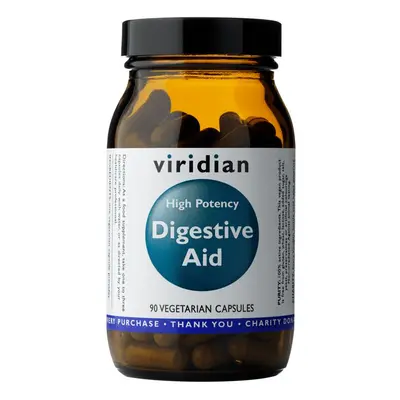 Viridian High Potency Digestive Aid (Enzymy, betain, zázvor a máta) 90 kapslí