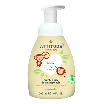 Dětská mycí pěna (2v1) s vůní hruškové šťávy Attitude Baby leaves 295ml