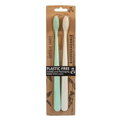 Jack N' Jill The Natural Family Co Bio Toothbrush Twin Pack - Rivermint & Ivory Desert