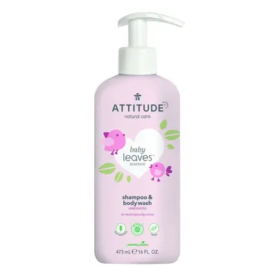 Dětské tělové mýdlo a šampon (2v1) bez vůně Attitude Baby leaves 473ml