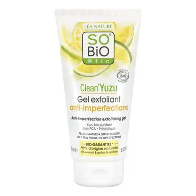 SO´Bio étic Gel pleťový exfoliační Clean Yuzu BIO 150 ml