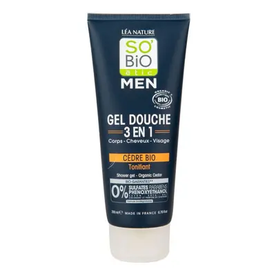 SO’Bio étic Gel sprchový MEN 3v1 tonizující cedr 200 ml