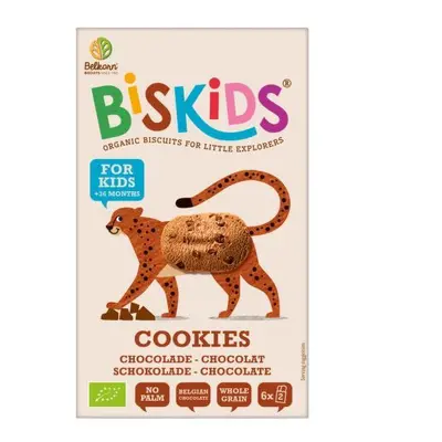 Sušenky celozrnné dětské s belgickou čokoládou 36M+ Bio Biskids 120 g