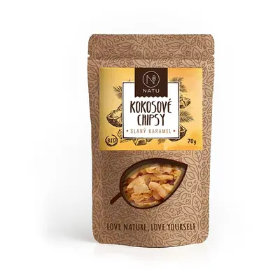 NATU Kokosové chipsy slaný karamel BIO 70 g