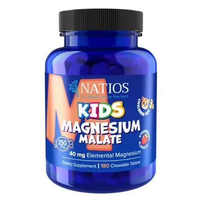 Natios Kids Magnesium Malate, 250 mg, 180 jahodových cucacích tabletek