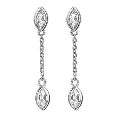 Hot Diamonds Elegantní stříbrné visací náušnice s diamanty Tender DE751