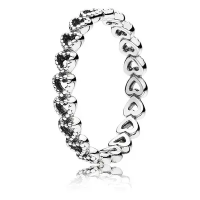 Pandora Stříbrný srdíčkový prsten 190980 54 mm