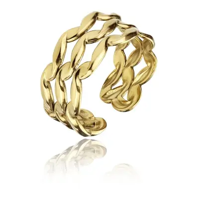 Marc Malone Otevřený pozlacený prsten Clara Gold Ring MCR23007G